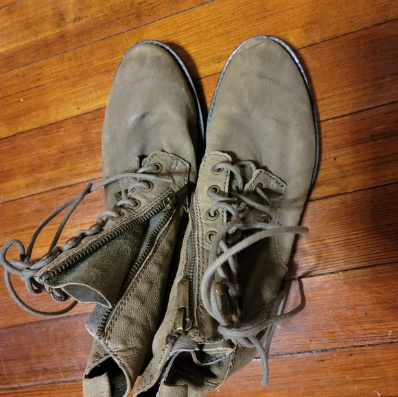 SAM EDELMAN MACKAY Nubuck Combat Booties Size 6- Olive Green - Picture 7 of 13